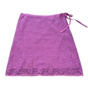 Max Studio Y2K Pink Lace Tie Waist Skirt